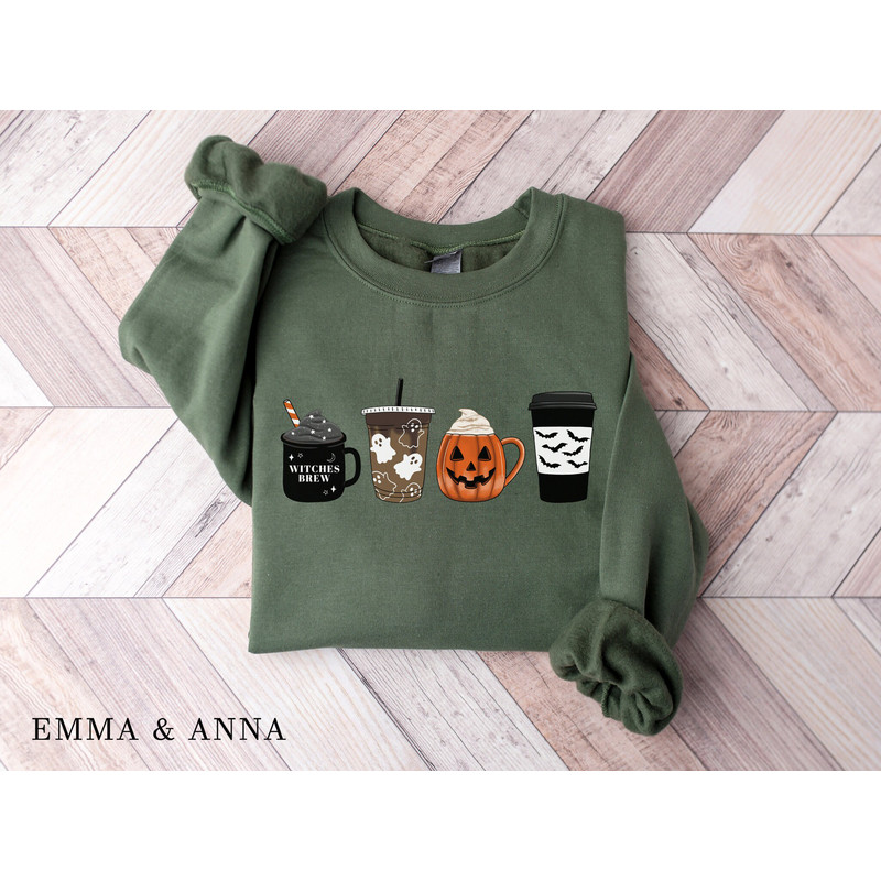 Halloween Sweatshirt, Fall Coffee Sweatshirt, Halloween Coffee Sweatshirt, Halloween Sweater, Halloween Crewneck, Pumpkin Spice Shirt - 4.jpg