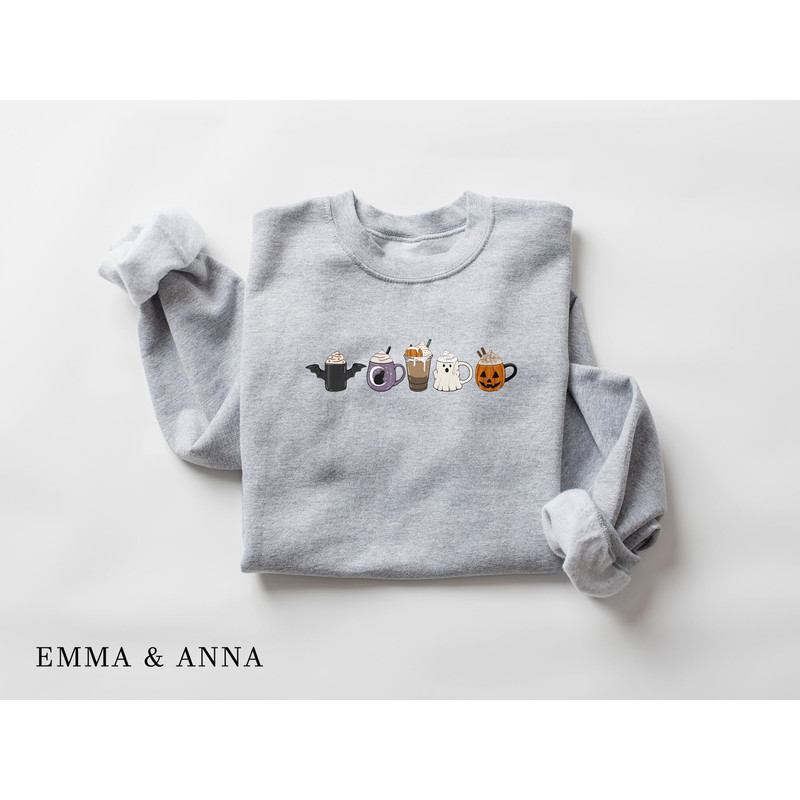 Halloween Sweatshirt, Fall Coffee Sweatshirt, Halloween Coffee Sweatshirt, Halloween Sweater, Halloween Crewneck, Pumpkin Spice Shirt - 5.jpg