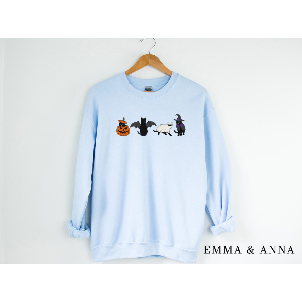 Halloween Sweatshirt, Fall Sweatshirt, Halloween Crewneck, Pumpkin Shirt, Ghost Cat Sweatshirt, Jack-o-Lantern, Witch, Halloween Sweater - 4.jpg