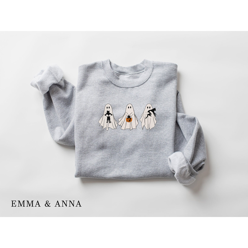 Halloween Sweatshirt, Ghost Shirt, Black Cat Sweatshirt, Halloween Cat Shirt, Halloween Crewneck, Fall Shirt, Spooky Season, Cat Lover Gift - 4.jpg