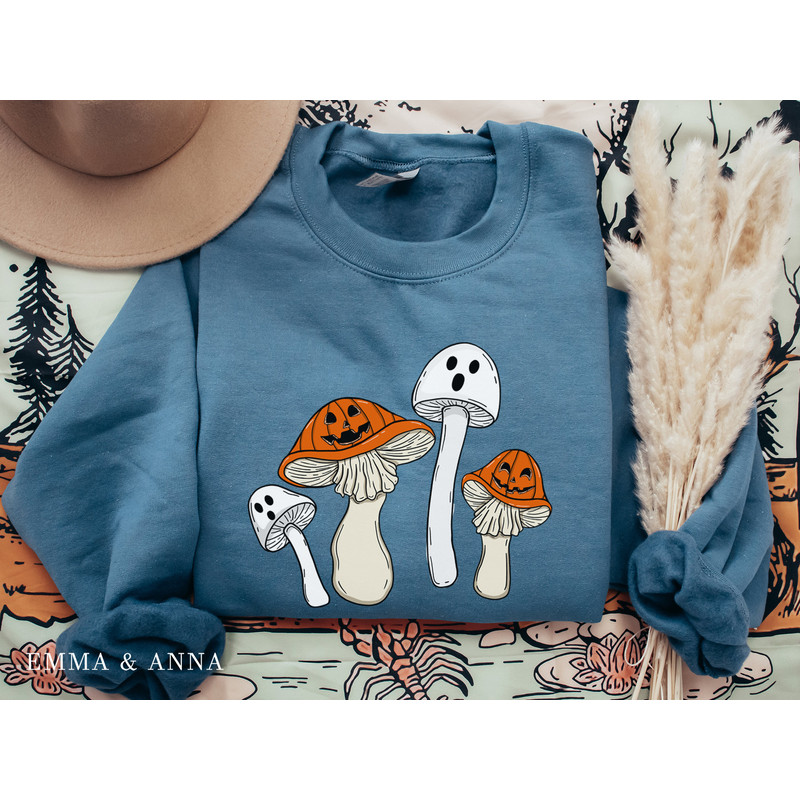 Halloween Sweatshirt, Halloween Shirt, Fall Sweatshirt, Magic Mushroom Shirt, Halloween Crewneck, Ghost Shirt, Pumpkin Sweater,Spooky Season - 5.jpg