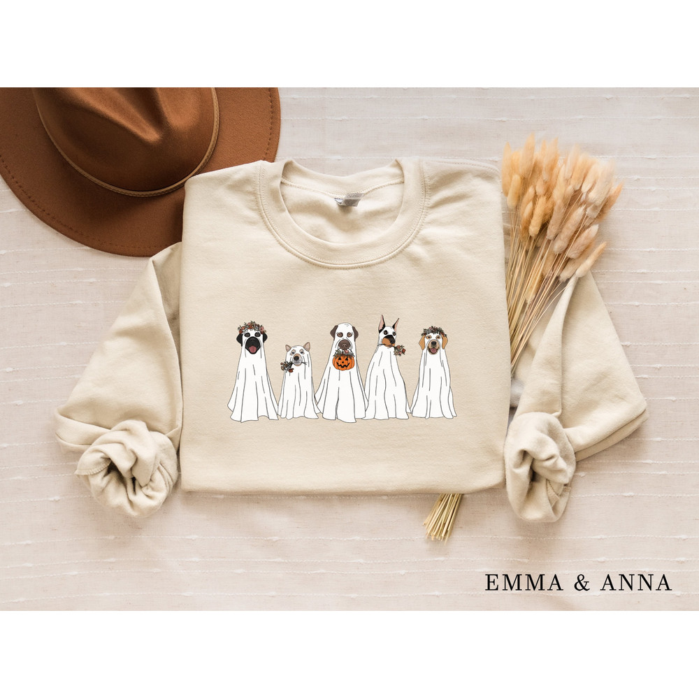 Halloween Sweatshirt, Halloween Sweater, Ghost Sweatshirt, Halloween Dog Sweatshirt, Ghost Dog Shirt, Halloween Crewneck, Spooky Season - 2.jpg