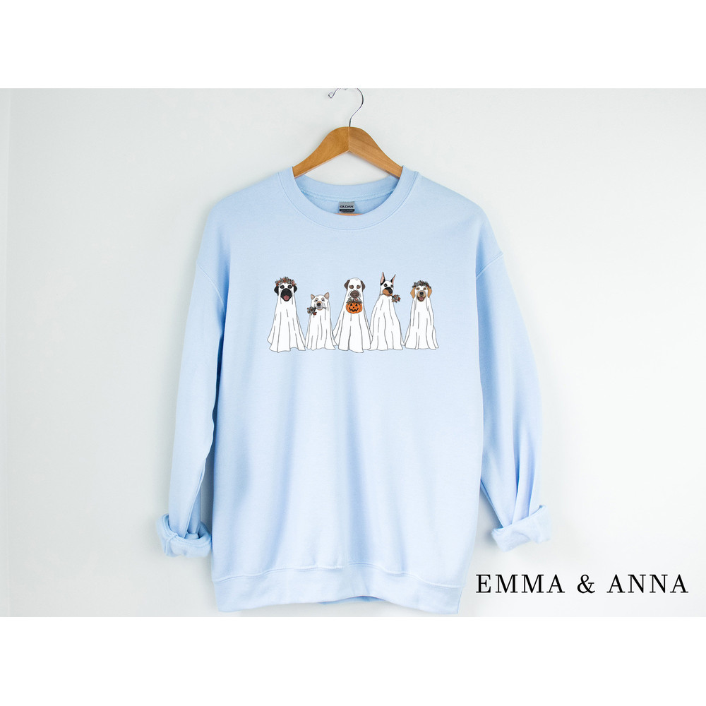 Halloween Sweatshirt, Halloween Sweater, Ghost Sweatshirt, Halloween Dog Sweatshirt, Ghost Dog Shirt, Halloween Crewneck, Spooky Season - 4.jpg