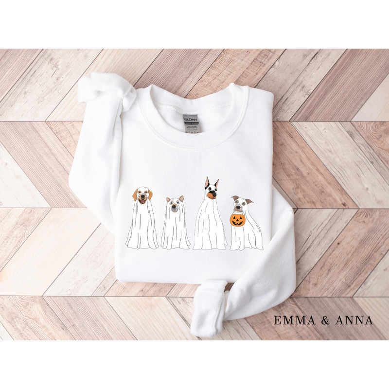 Halloween Sweatshirt, Halloween Sweater, Ghost Sweatshirt, Halloween Dog Sweatshirt, Ghost Dog Shirt, Halloween Crewneck, Spooky Season - 5.jpg