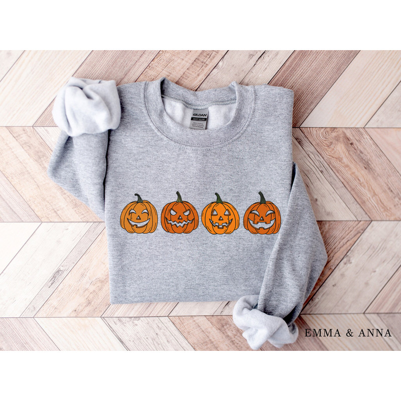 Halloween Sweatshirt, Halloween Sweater, Halloween Crewneck, Jack-o-Lantern Sweatshirt, Pumpkin Sweatshirt, Halloween Shirt, Fall Shirts - 5.jpg