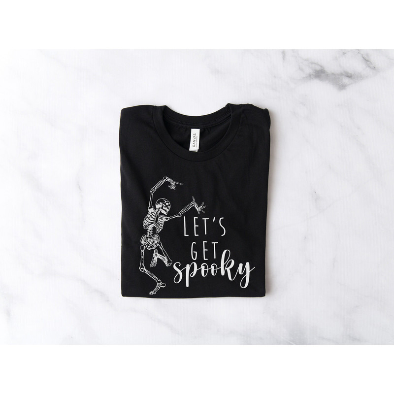Lets Get Spooky Shirt, Funny Halloween Shirt, Halloween TShirt, Cute Halloween Shirt, Dancing Skeleton Shirt, Fall Graphic Shirt - 1.jpg