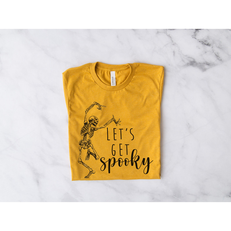 Lets Get Spooky Shirt, Funny Halloween Shirt, Halloween TShirt, Cute Halloween Shirt, Dancing Skeleton Shirt, Fall Graphic Shirt - 3.jpg