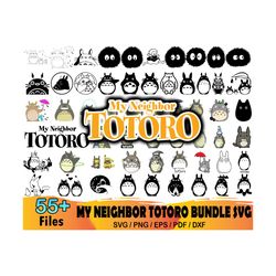 55 my neighbor totoro bundle svg, totoro svg, ghibli svg