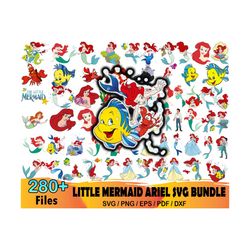 280 little mermaid ariel svg bundle, disney svg, ariel svg