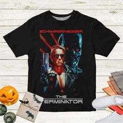 terminator schwarzenegger movie t-shirt 3d, terminator fan gifts, terminator movie shirt, terminator shirt, terminator j