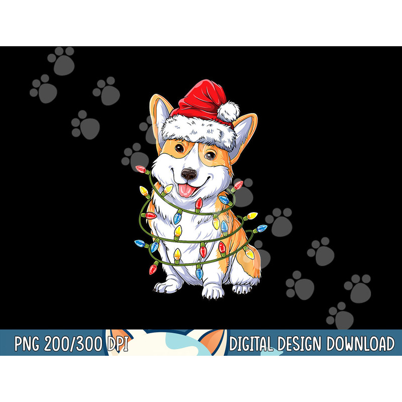 Corgi Santa Christmas Tree Lights Xmas Boys Men Corgmas Dog png,sublimation copy.jpg