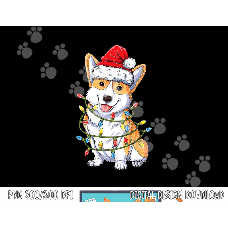 Corgi Santa Christmas Tree Lights Xmas Boys Men Corgmas Dog png,sublimation copy.jpg