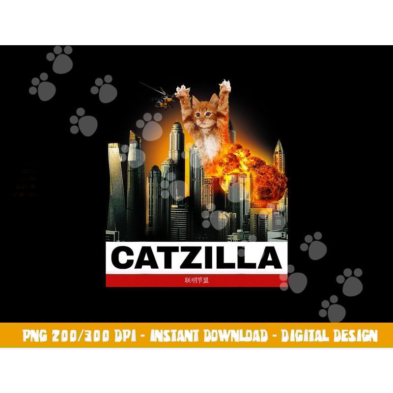 CATZILLA - Funny Kitty Tshirt for Cat lovers to Halloween copy.jpg