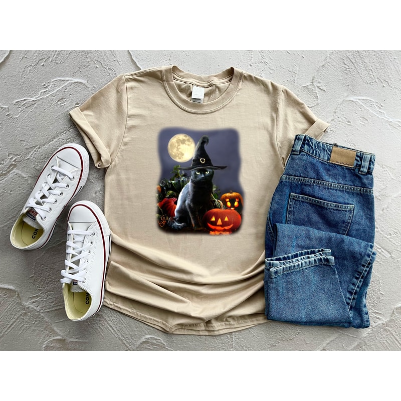 Witch Cat Shirt, Halloween Shirt, Horror Shirt, Halloween Costume, Funny Halloween Gift, Halloween Party Shirt, Spooky Season Tee - 4.jpg