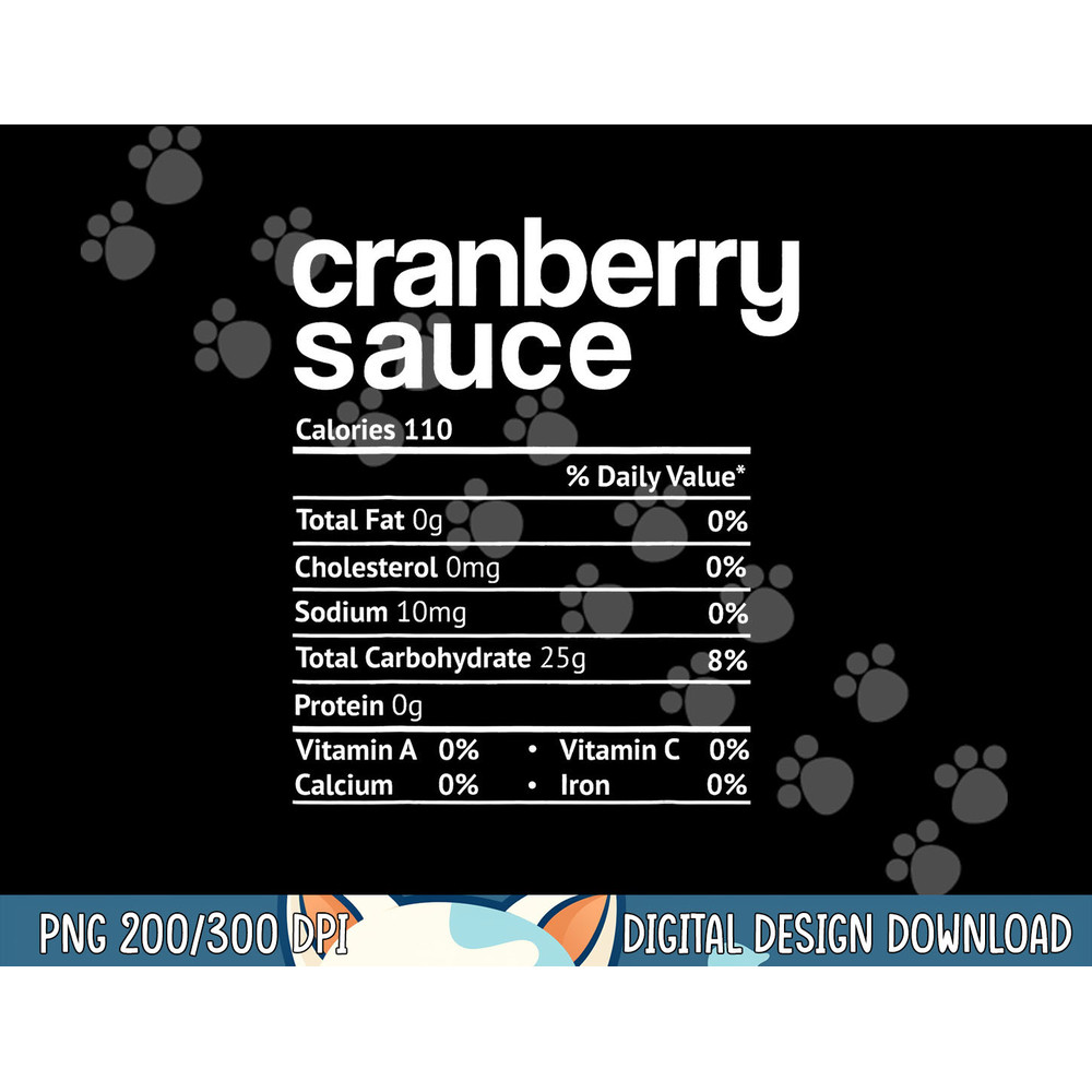 Cranberry Sauce Nutrition Funny Thanksgiving Christmas food  png,sublimation copy.jpg