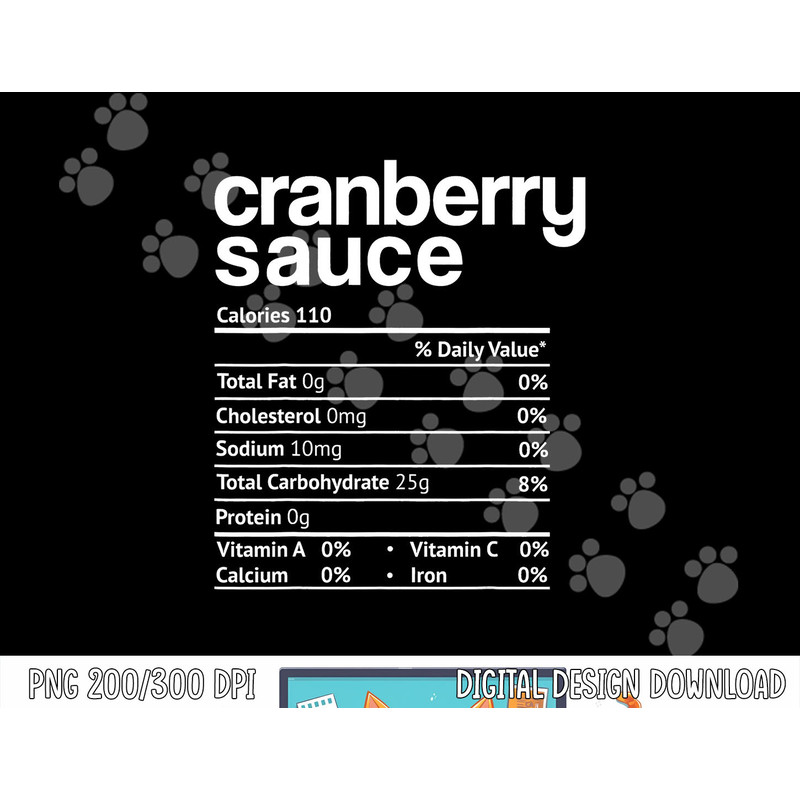 Cranberry Sauce Nutrition Funny Thanksgiving Christmas food png,sublimation copy.jpg