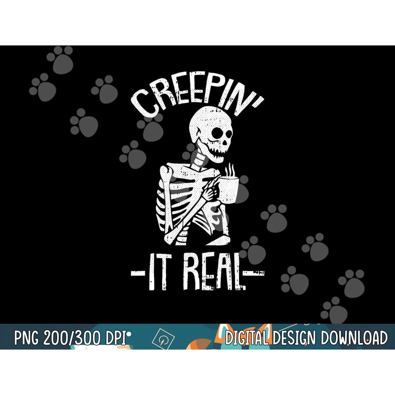 Creepin It Real Lazy Halloween Costume Funny Skeleton Skull png, sublimation copy.jpg