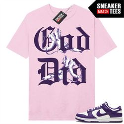 court purple dunk sneaker match tees pink 'god did'