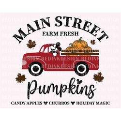 Main Street Farm Fresh Pumpkins SVG, Pumpkin Truck Svg, Happy Halloween Svg, Autumn SVG For Shirt, Cut File Cricut, Fall