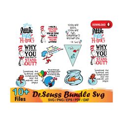 10 dr seuss bundle svg, dr seuss quotes svg, little miss thing