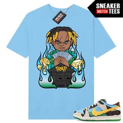 chunky dunky sb dunk shirts to match sneaker match tees baby blue 'trap chucky'