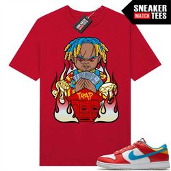 fruity pebbles dunk sneaker match tees red 'trap chucky'