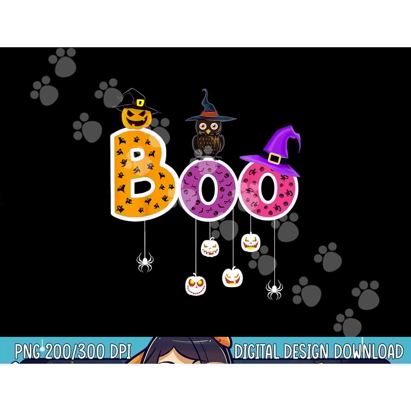 Boo Halloween Costume Spiders, Ghosts, Pumkin & Witch Hat png,sublimation copy.jpg