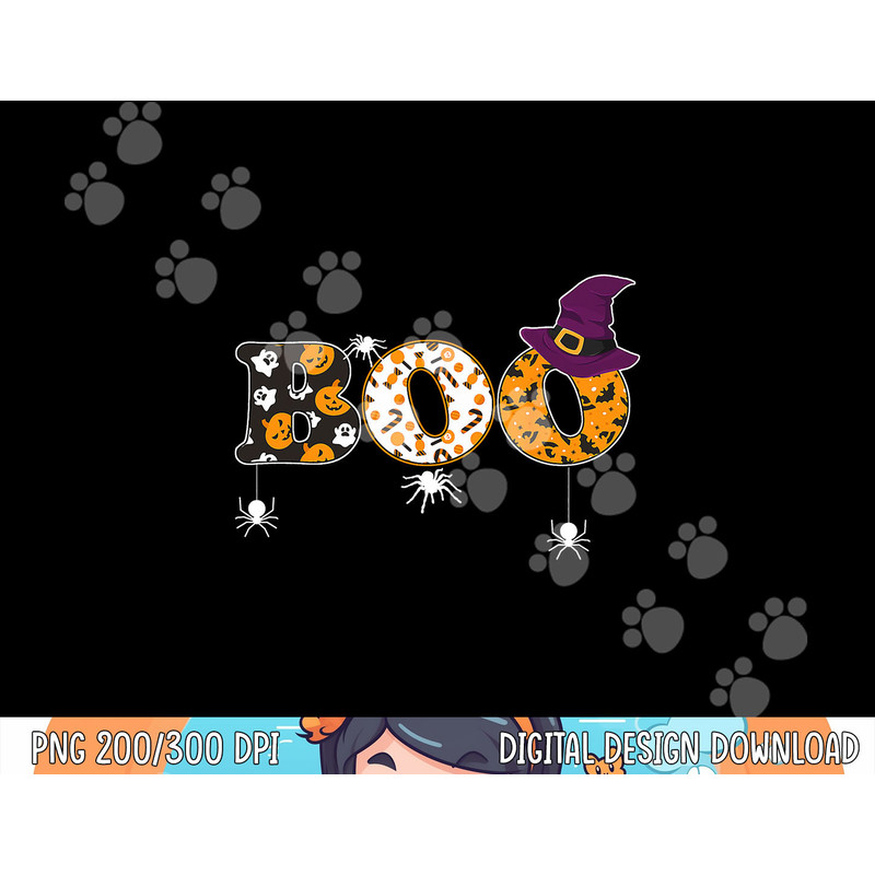 Boo Halloween Costume With Spiders And Witch Hat png, sublimation copy.jpg