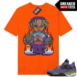 canyon purple 4s matching sneaker tees shirts orange 'trap chucky'
