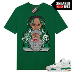 pine green 4s to match sneaker match tees green 'trap chucky'