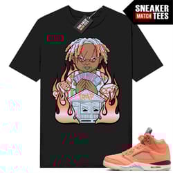 dj khaled 5s to match sneaker match tees black 'trap chucky'