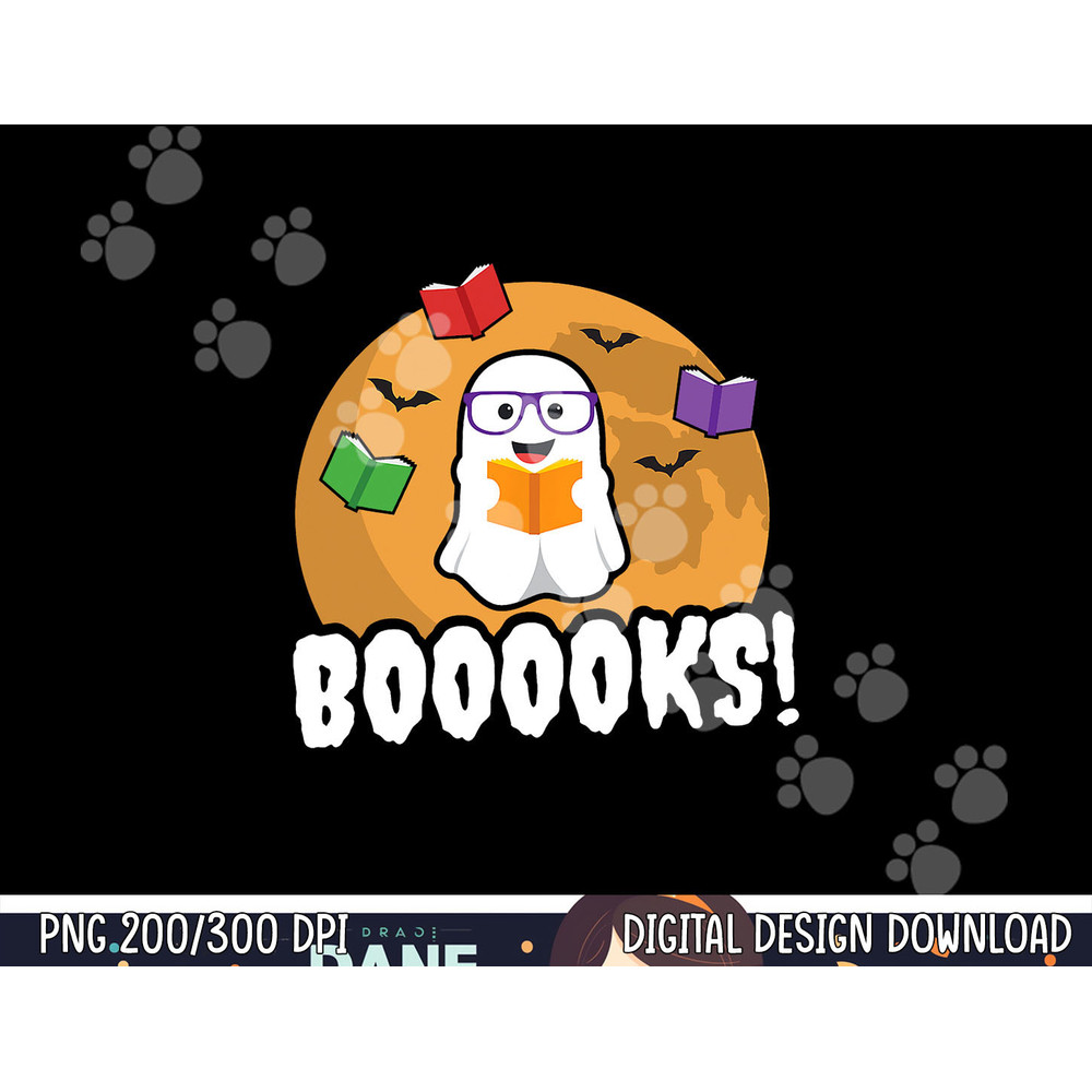 Booooks Ghost T Shirt Boo Read Books Library Gift Funny png,sublimation copy.jpg