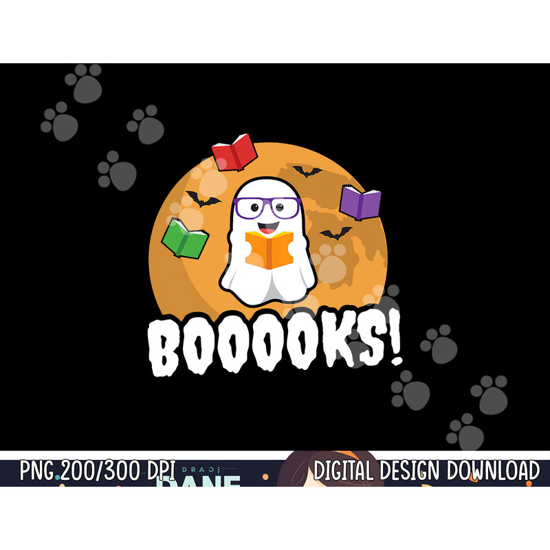 Booooks Ghost T Shirt Boo Read Books Library Gift Funny png,sublimation copy.jpg