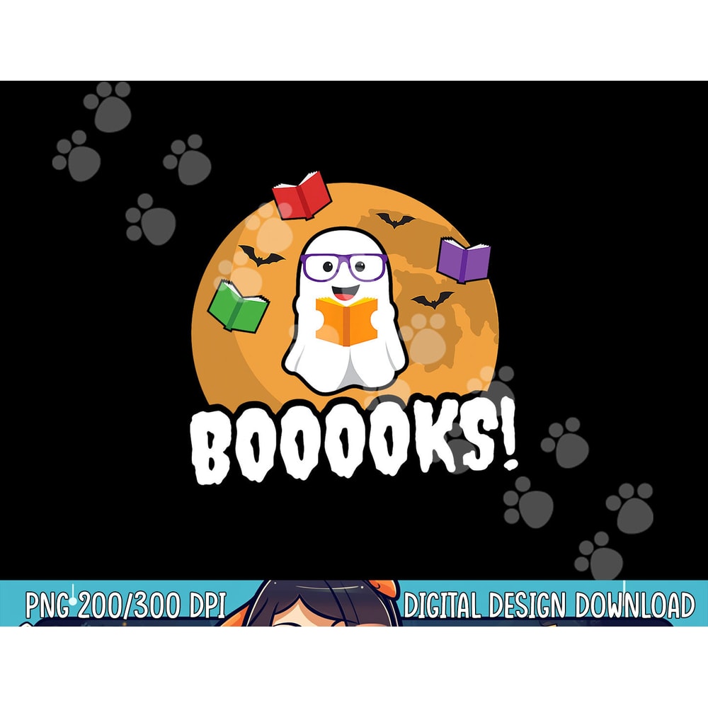 Booooks Ghost T Shirt Boo Read Books Library Gift Funny png,sublimation copy.jpg