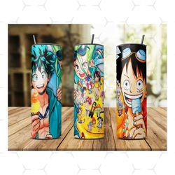 anime heroes tumbler design png, cartoon png, anime heroes tumbler, anime tumbler, one piece tumbler, luffy summer tumbl
