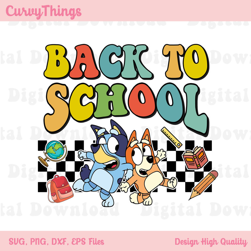 Back To School Bluedog And Bingo Png, Bluedog And Bingo Graduated Png, Bluedog Ready For School Png - 1.jpg