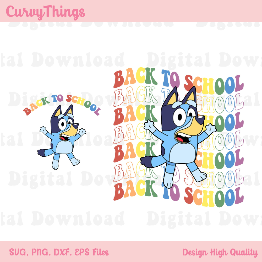 Bluedog Back To School Png, Bluedog Happy First Day Of School Png, Bluedog School Png - 1.jpg