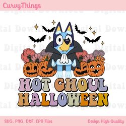 bluey hot ghoul halloween png, bluey vampire png, bluey bingo halloween png