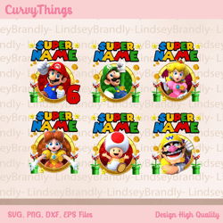 bundle mario birthday boy png, birthday party family png, family matching png