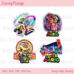 bundle super mario movie png, gaming kid bros png, luigi png, digital download