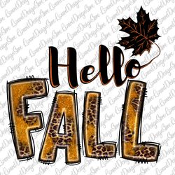 Hello Fall Sublimation Png, Hello Fall PNG, Fall, Leopard Fall Png, Pumpkin Season, Sublimation Design Downloads,