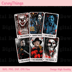 horror tarot cards png, halloween movie character png, the ghostface jason voorhees michael myers png