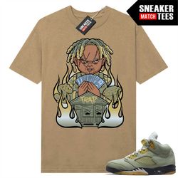 jade horizon 5s shirts to match sneaker match tees tan 'trap chucky'