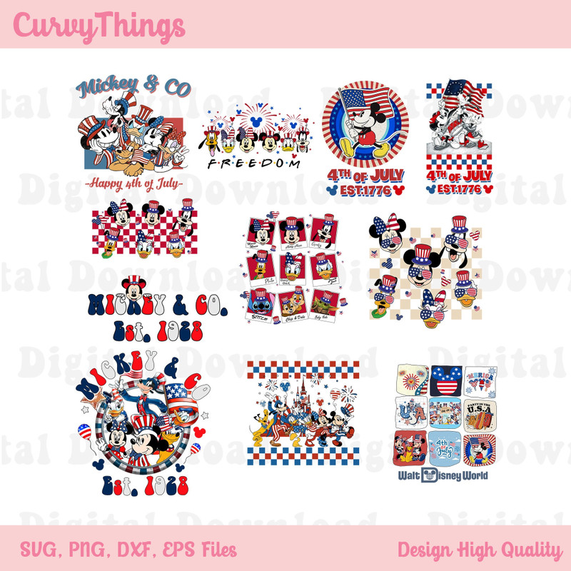 Mickey 4th Of July Png, Mickey America Vibes Png, Bundle Mickey & CO Png, Happy Fourth of July Png, Independence Day 2023 Png - 1.jpg