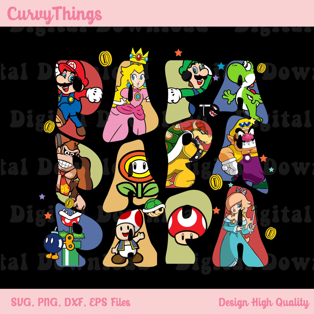 Papa Super Mario Png, Dad Birthday Png, Father's Day Png - 1.jpg