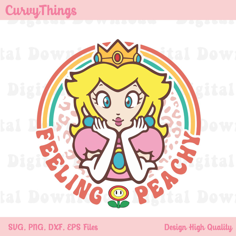 Retro Feeling Peachy Png, Magical Kingdom Png, Princess Sublimation Design - 1.jpg