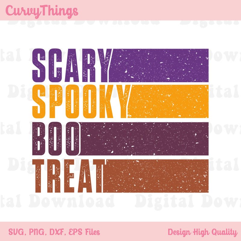 Scary Spooky Boo Treat Png, Happy Halloween Png, Trick Or Treat Png - 1.jpg