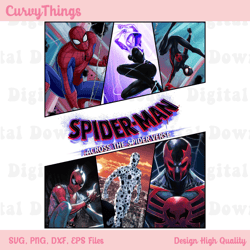 spider-man across the spider-verse characters png, black spider-man png, spider man 2023 svg, miles morales png, digital
