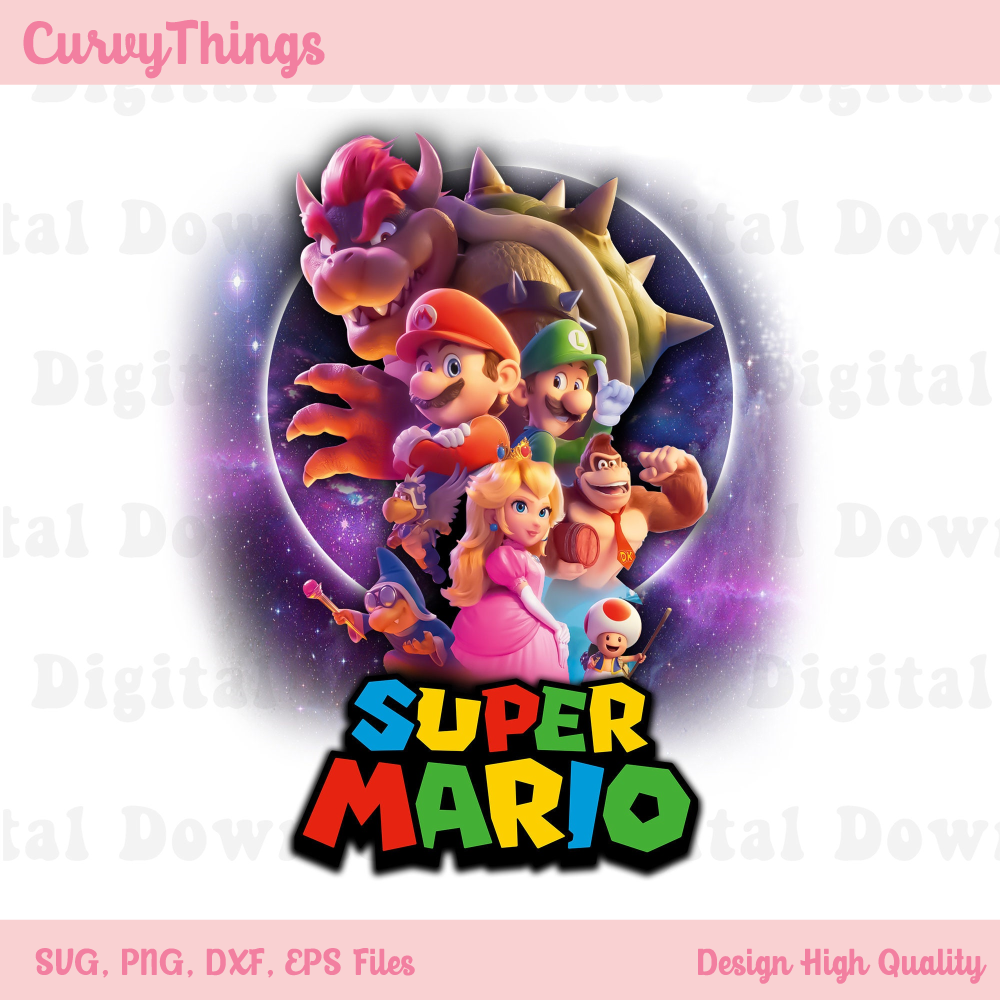 Super Mario Png, Gaming Kid Png, Princess Peach Png, Luigi Png, Digital Download - 1.jpg