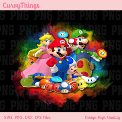 super-mario movie png, gaming kid png, princess peach png, luigi png, digital download